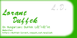 lorant duffek business card